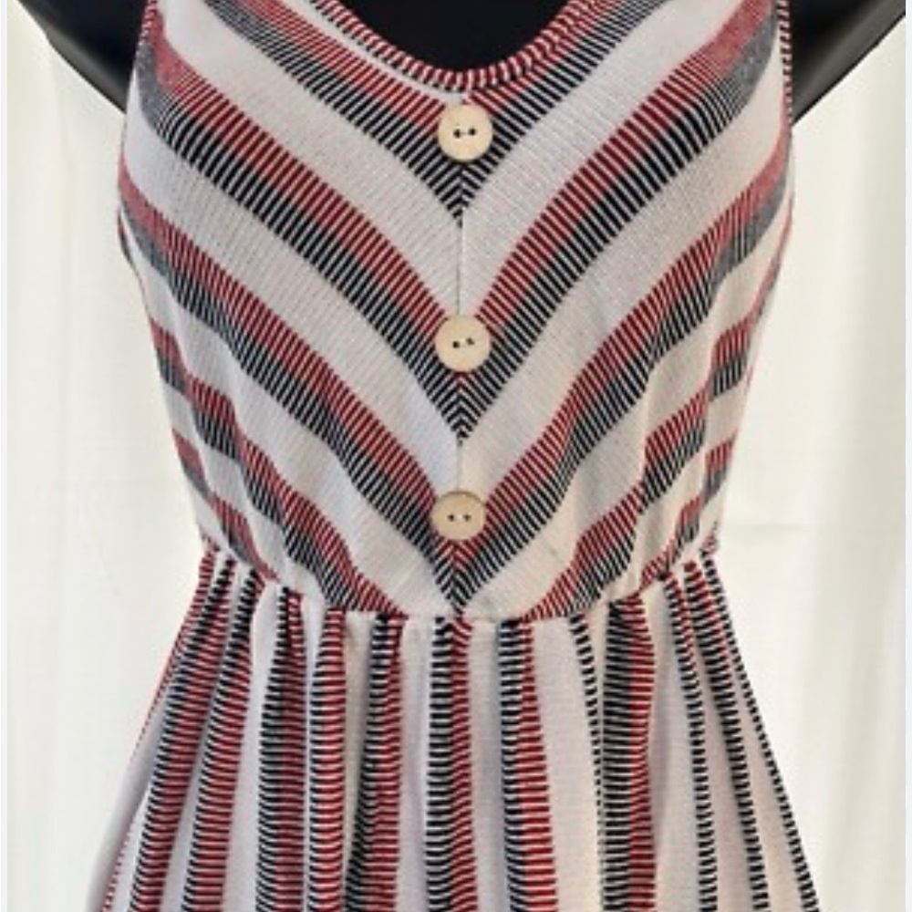 Caution To The Wind Red and Black Striped Dress